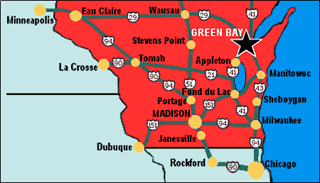 Map to WI Real Estate Land for Sale