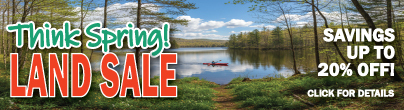 Think Spring Land Sale! Save Up To 20% Off!